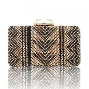 Blue Crystals Gold Snake Print Leather Clutch – Style In The City Shop